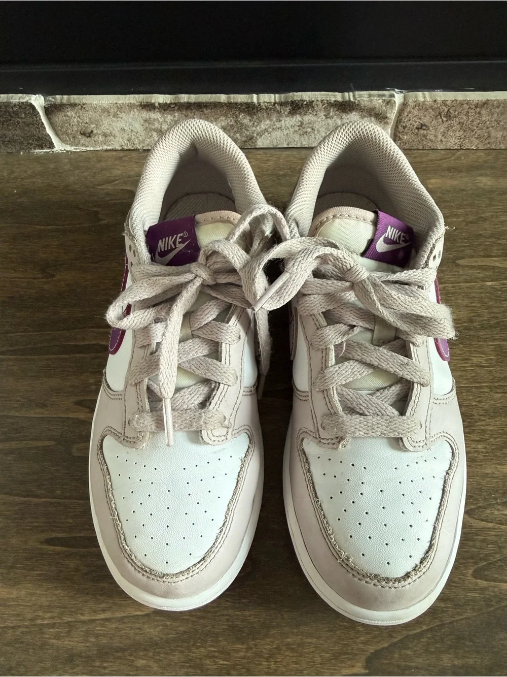 Nike Dunk Low Kids Sneaker Platinum Violet Leather US 3Y FB9109-102